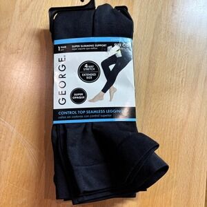 George Control Top Seamless‎ Leggings Super Opaque Slimming Black Size C/D